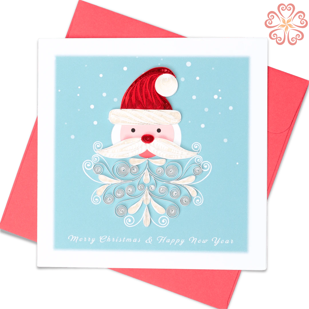 Snowbeard-Santa-Quilling-card-15x15cm-Marry-Christmas-VN1XM115130E2- Quilling Arts - VIET NET - From Hands with Love
