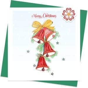 Quilled-Jingle-Bells-Quilling-card-15x15cm-Marry-Christmas-VN1XM115136E2- Quilling Arts - VIET NET - From Hands with Love