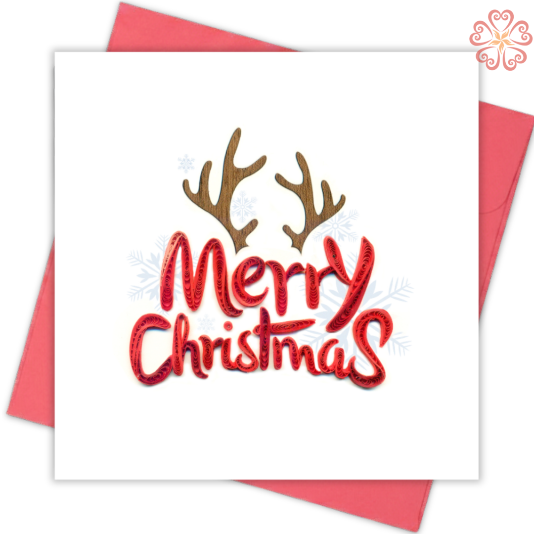 Quilled-Merry-Xmas-Quilling-card-15x15cm-Marry-Christmas-Santa-VN1XM115121E2- Quilling Arts - VIET NET - From Hands with Love