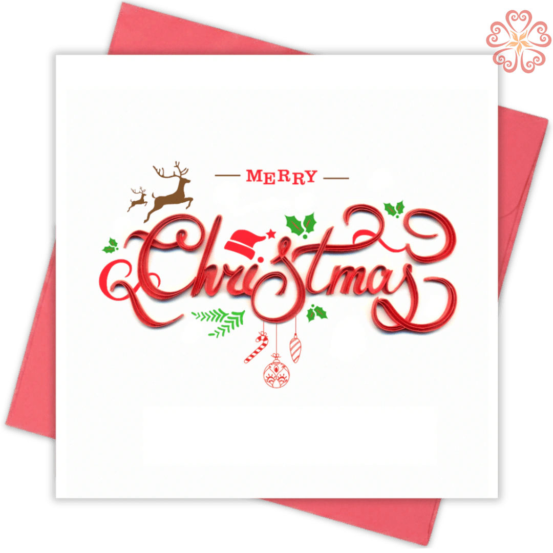 Quilling-card-15x15cm-Marry-Christmas-Santa-Quilled-Merry-Xmas-- Quilling Arts - VIET NET - From Hands with Love