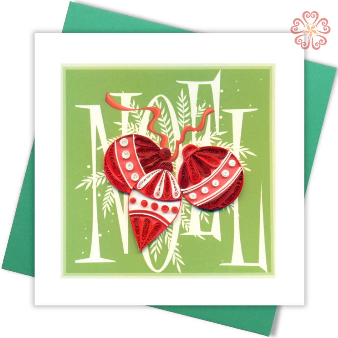 Noel-Ornaments-Quilling-card-15x15cm-Marry-Christmas-VN1XM115133E1- Quilling Arts - VIET NET - From Hands with Love