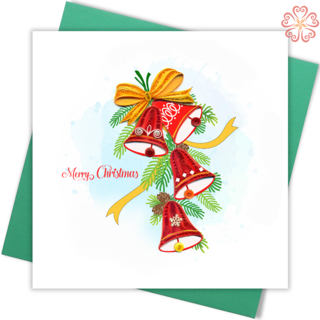 Quilled-Jingle-Bells-Quilling-card-15x15cm-Marry-Christmas-VN1XM115136E2- Quilling Arts - VIET NET - From Hands with Love