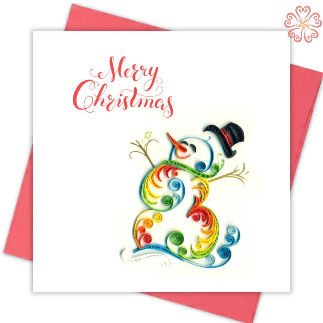 Quilled-Happy-Snowman-Quilling-card-15x15cm-Marry-Christmas-VN1XM115145E2- Quilling Arts - VIET NET - From Hands with Love