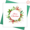 Quilling-card-15x15cm-Marry-Christmas-Santa-Quilled-Xmas-Wreath-VN1XM115147E2- Quilling Arts - VIET NET - From Hands with Love