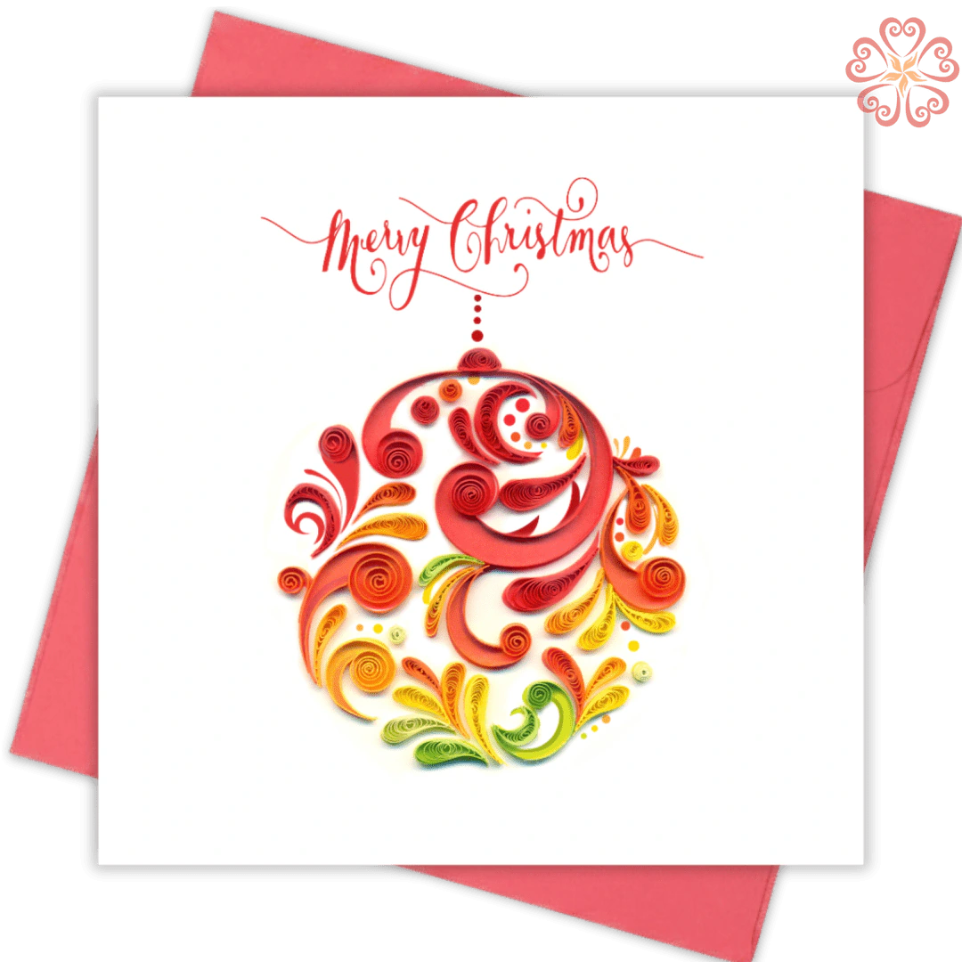 Quilled-Ornament-Quilling-card-15x15cm-Marry-Christmas-VN1XM115148E2- Quilling Arts - VIET NET - From Hands with Love
