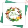 Quilling-card-15x15cm-Marry-Christmas-Santa-Quilled-Xmas-Wreath-VN1XM115149E2- Quilling Arts - VIET NET - From Hands with Love