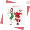 Quilling-card-15x15cm-Marry-Christmas-Dancing-Santa-VN1XM115150E2- Quilling Arts - VIET NET - From Hands with Love