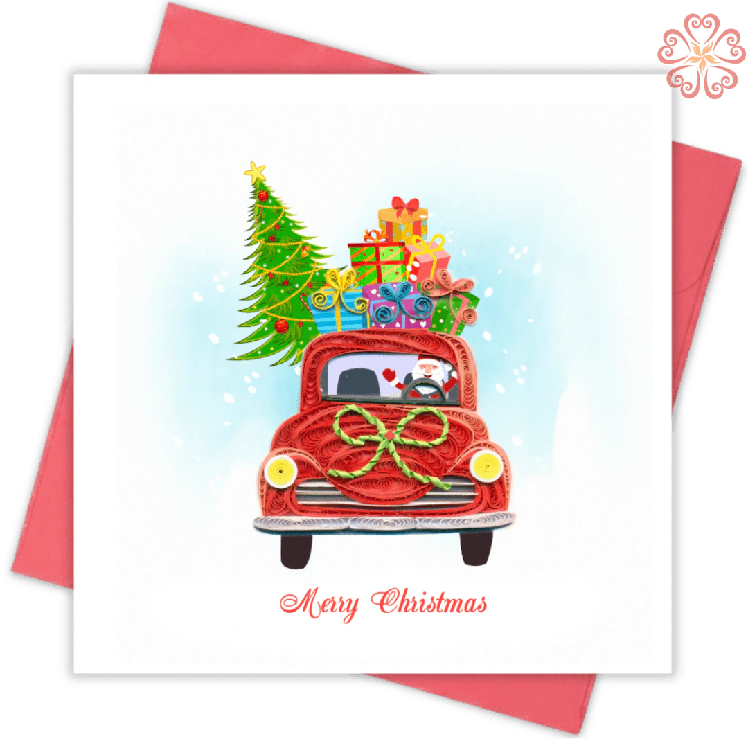 Quilling-card-15x15cm-Marry-Christmas-Modern-Santa-VN1XM115151E2- Quilling Arts - VIET NET - From Hands with LoveQuilling-card-15x15cm-Marry-Christmas-Modern-Santa-VN1XM115151E2- Quilling Arts - VIET NET - From Hands with Love