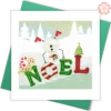 Quilled-Noel-&-Dancing-Snowman-Quilling-card-15x15cm-Marry-Christmas-VN1XM115152E1- Quilling Arts - VIET NET - From Hands with Love
