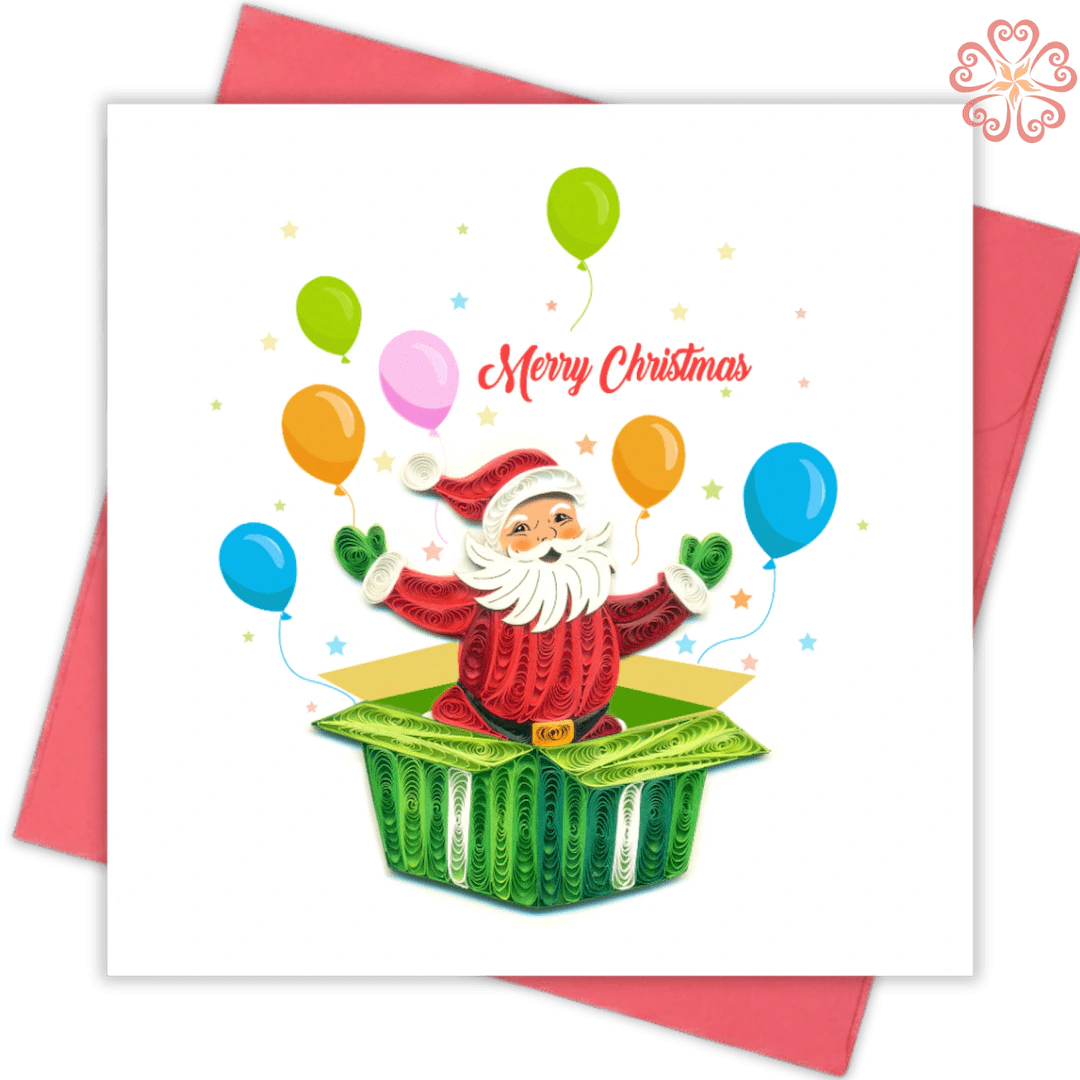 Surprise-present-Quilling-card-15x15cm-Marry-Christmas-VN1XM115154E2- Quilling Arts - VIET NET - From Hands with Love