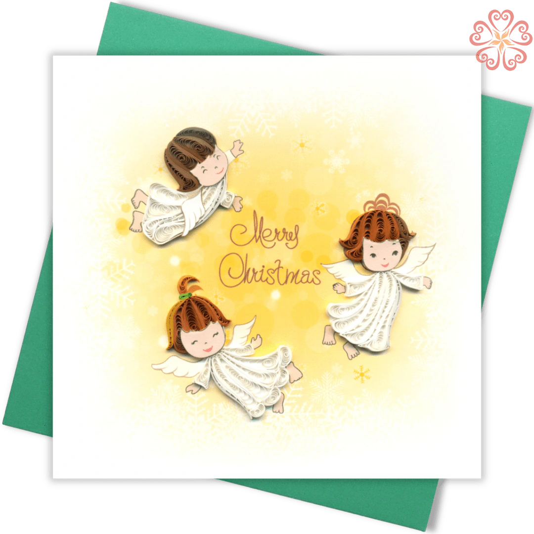 Lucky-angels-Quilling-card-15x15cm-Marry-Christmas-VN1XM115157E1- Quilling Arts - VIET NET - From Hands with Love