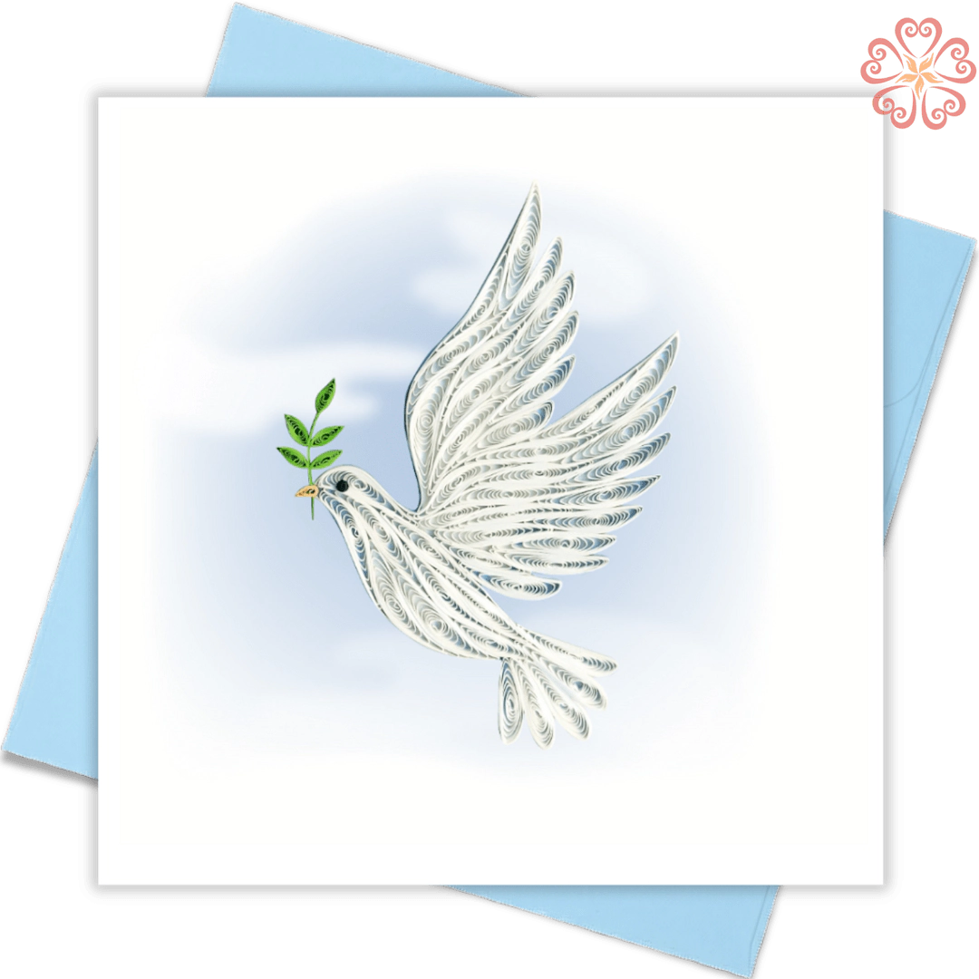 Quilling-card-15x15cm-Animals-Peace-Pigeon-VN2NN115SKNNN- Quilling Arts - VIET NET - From Hands with Love