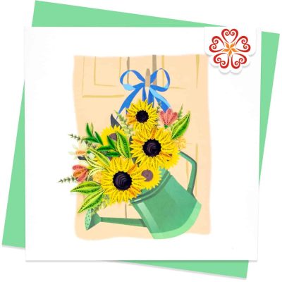 Quilling-Arts-Viet-Net-From-hand-with-love-Quilled-greeting-card-15x15cm-flower-sunflower-basket VN2XM115A31NN