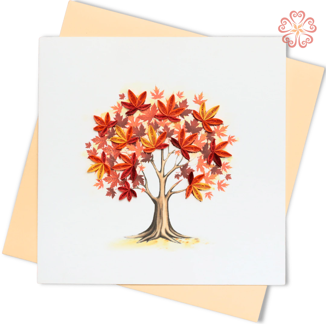 Autumn Maple Tree Quilling Card
