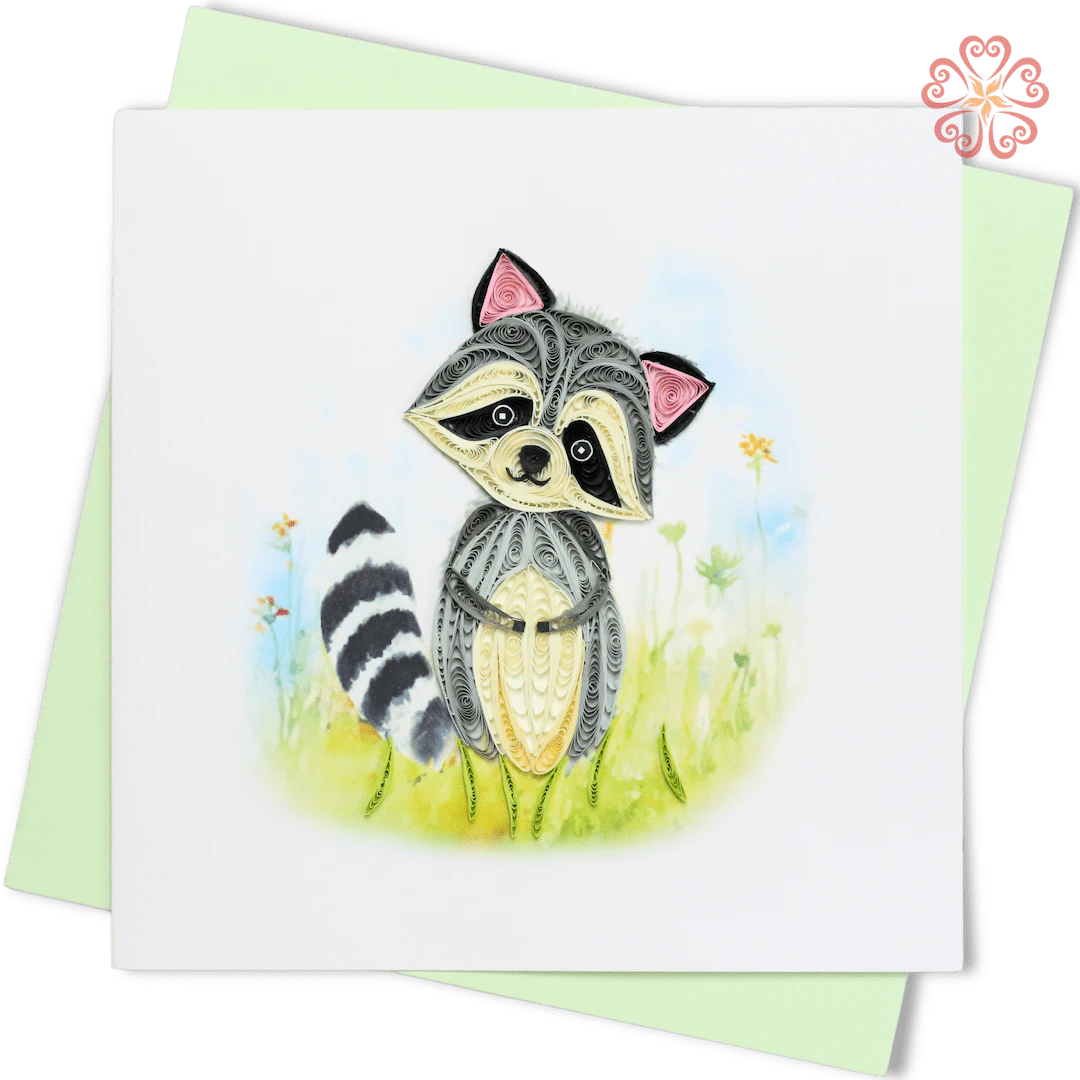 Baby Raccoon Quilling Card