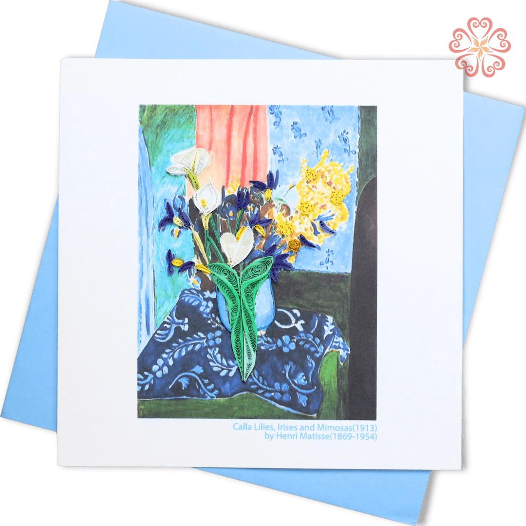 Calla Lilies and Irises Quilling Card, Henri Matisse Art