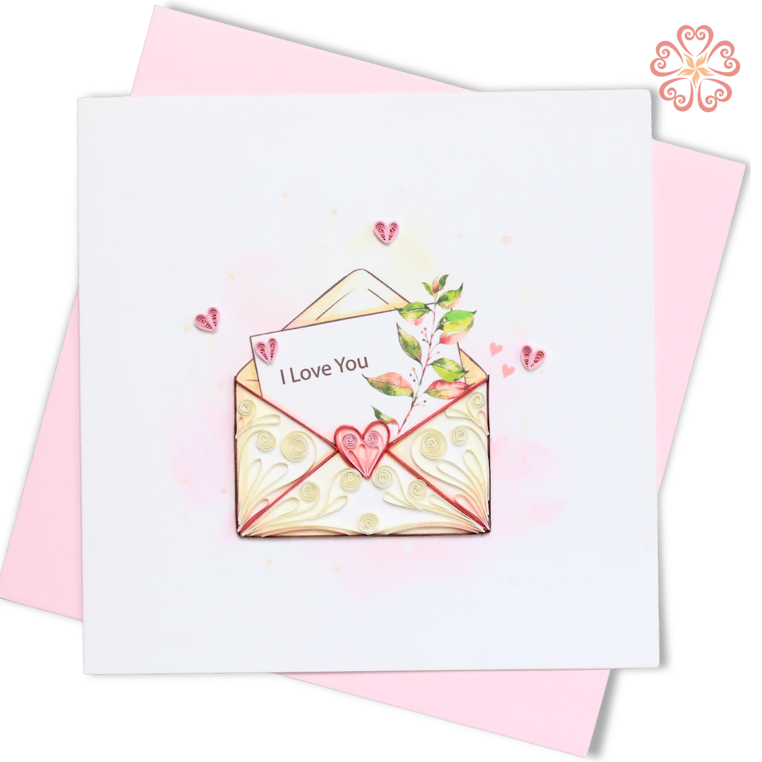 Envelope I Love You With Hearts Card