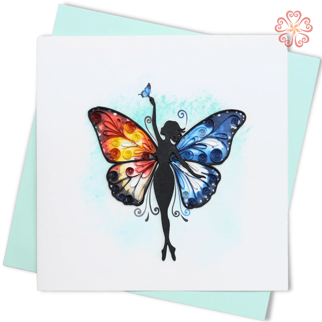 Fairy Ballerina Butterfly Quilling Card