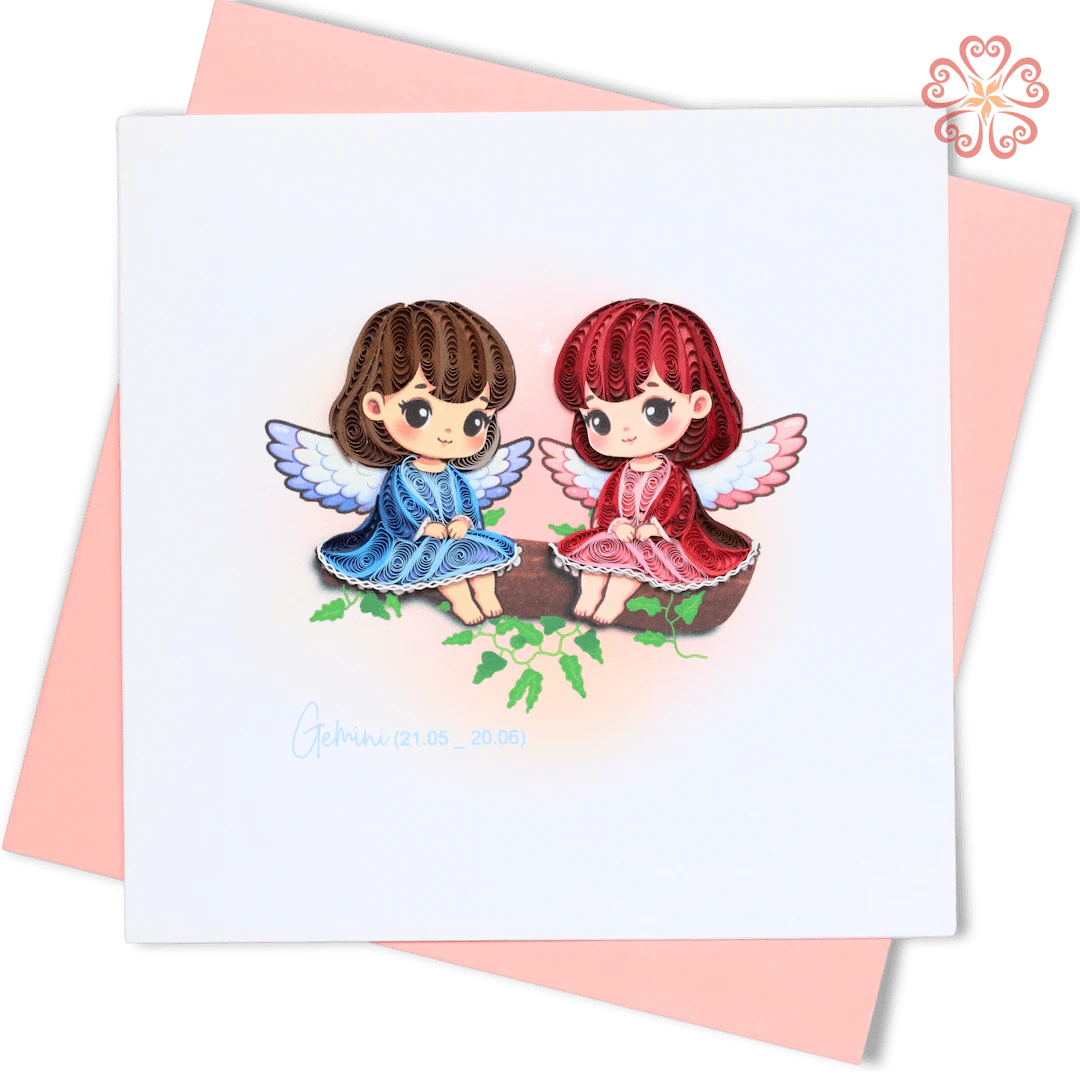 Gemini Zodiac Quilling Card