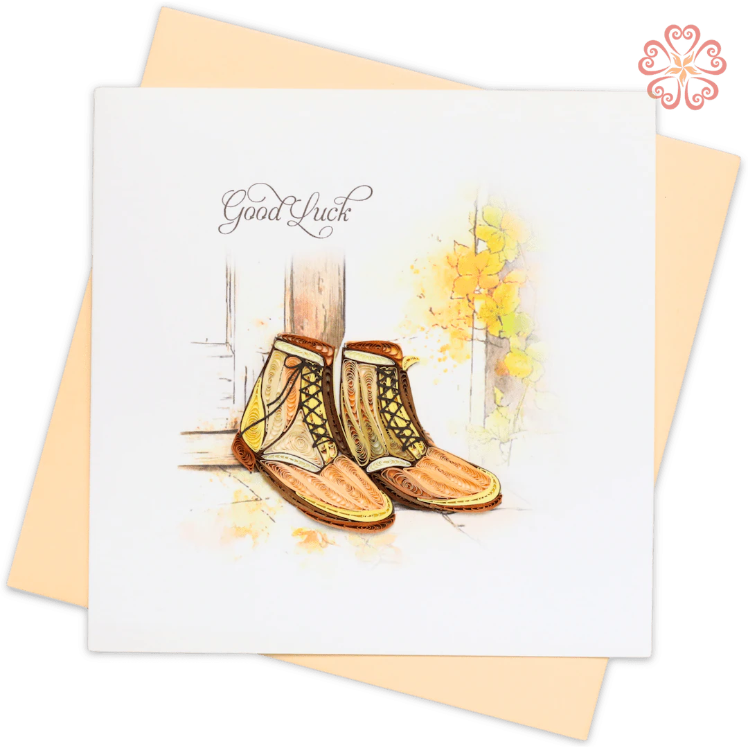 Good Luck Boots Quilling Card