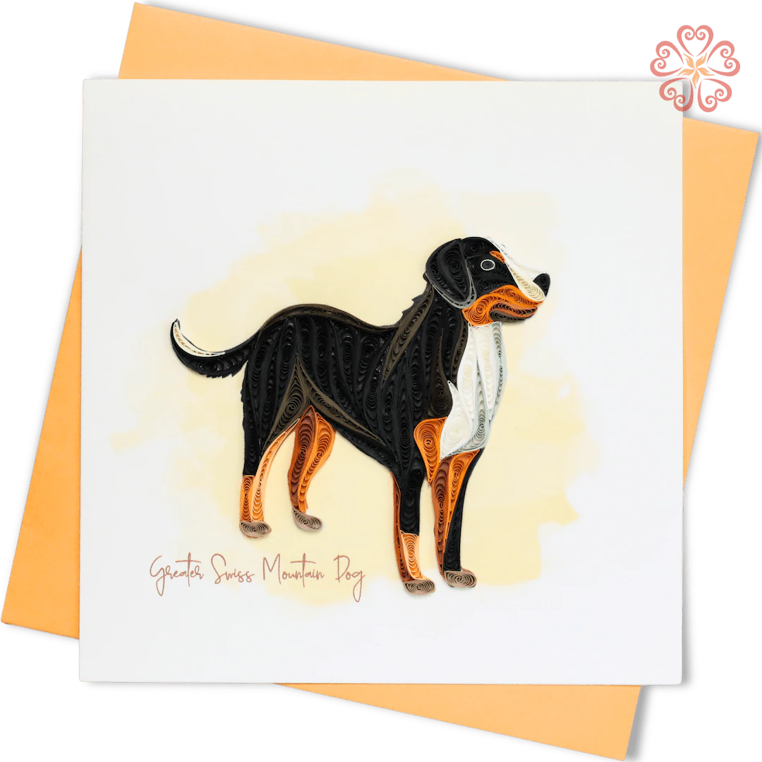 Greater Swiss Mountain Dog Quilling Card