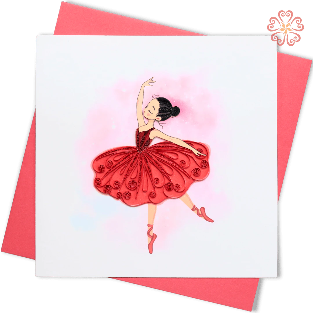 Quilled Ballerina in Red Dress