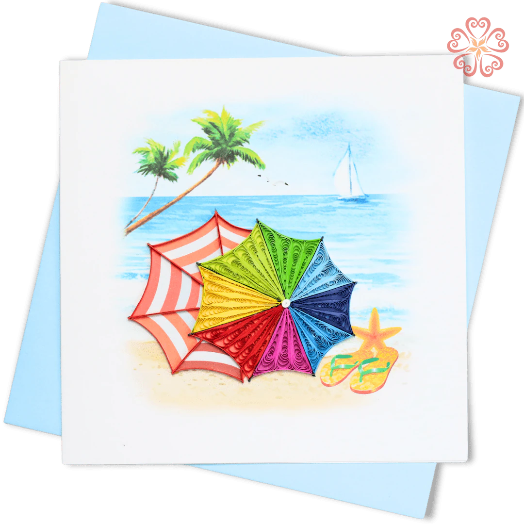 Quilled Beach Umbrella & Flip Flops
