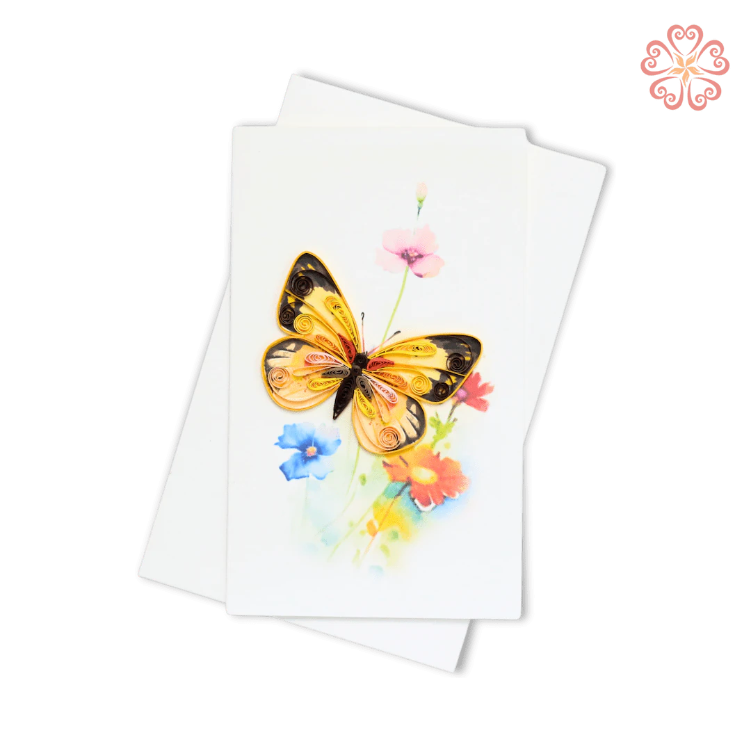 Quilled Butterfly and Wildflowers