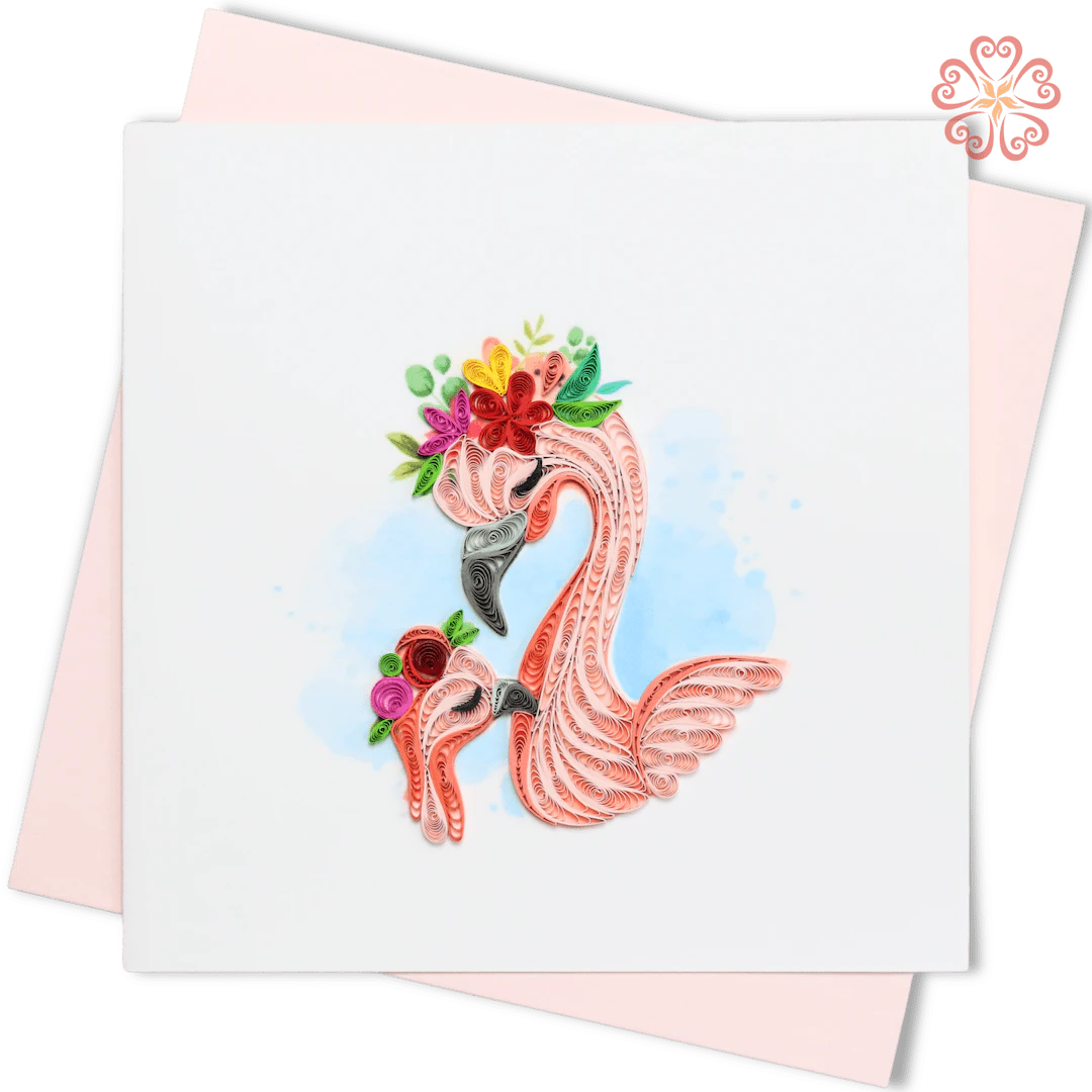 Quilled Flamingo Mother & Baby