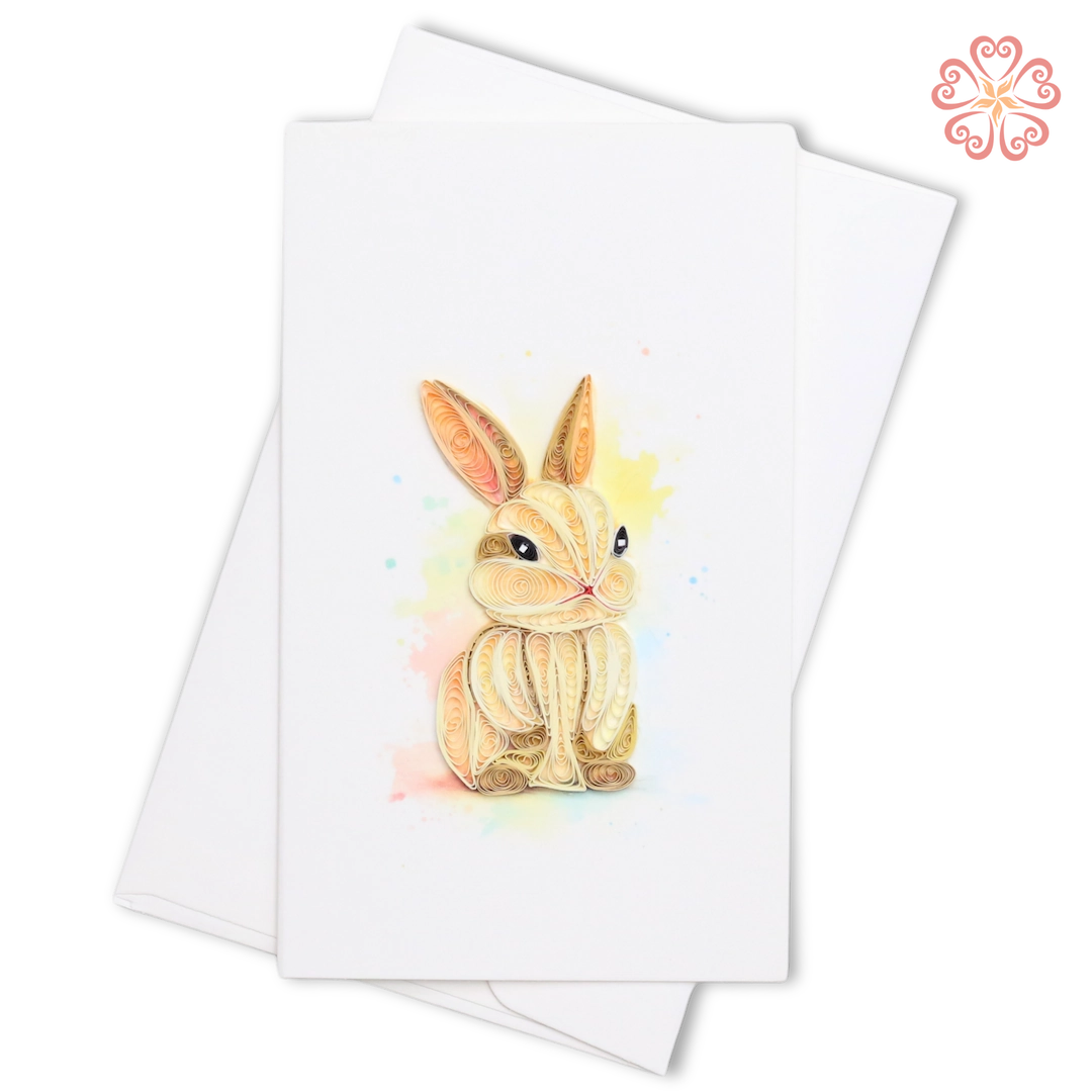 Quilled Grumpy Bunny-Quilling card 7.5cmx12.5cm-Miscellaneous-VN2NN112S74NN-Quilling art Viet Net from hand with love-1080x1080px