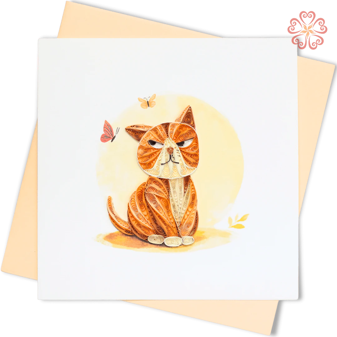 Quilled Grumpy Orange Tabby Cat
