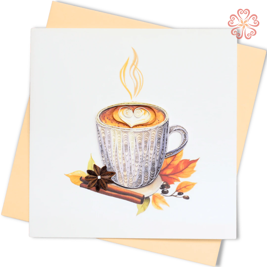 Quilled Heart Foam Art Autumn Latte