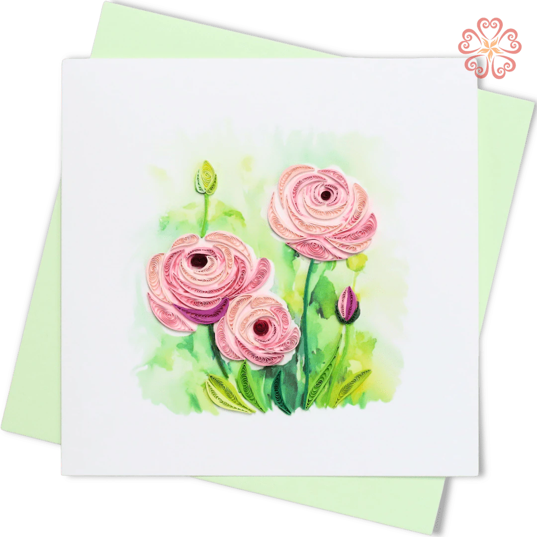Quilled Pink Ranunculus Flower