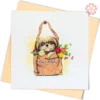 Quilled Puppy in flower gift bag-Quilling Card 15cm x 15cm-Happy Birthday-VN2XM115D71E1-Quilling Art Viet Net from hand with love-1080x1080px