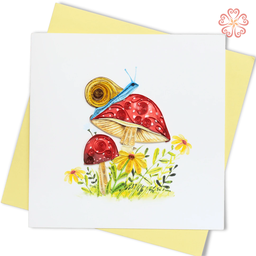 Quilled Snail on Mushrooms