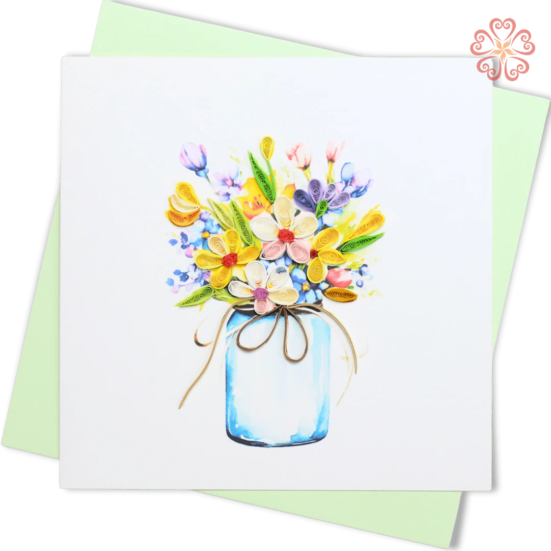 Quilled Wildflower Bouquet Mason Jar