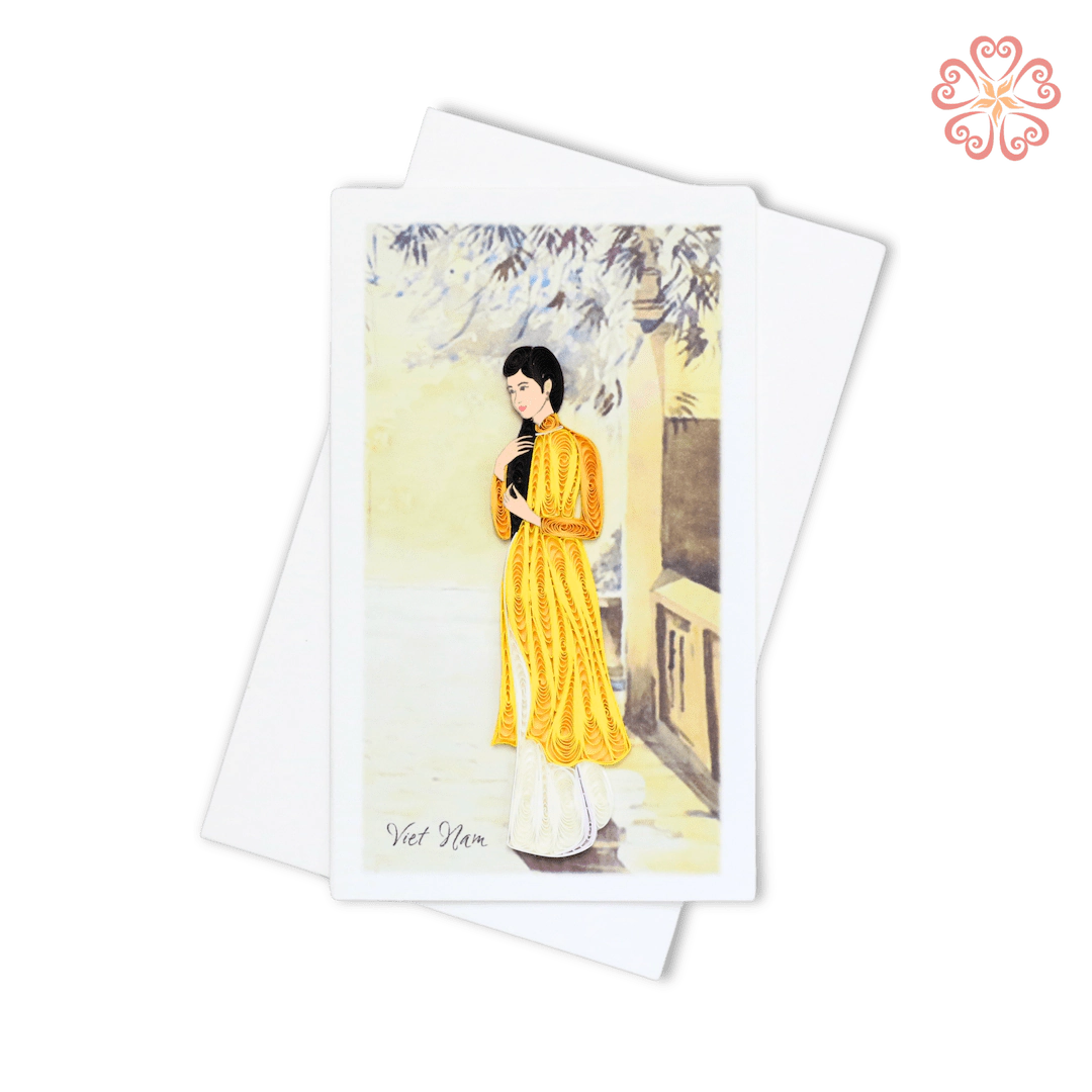 Quilled Woman in Yellow Ao Dai, Old Town