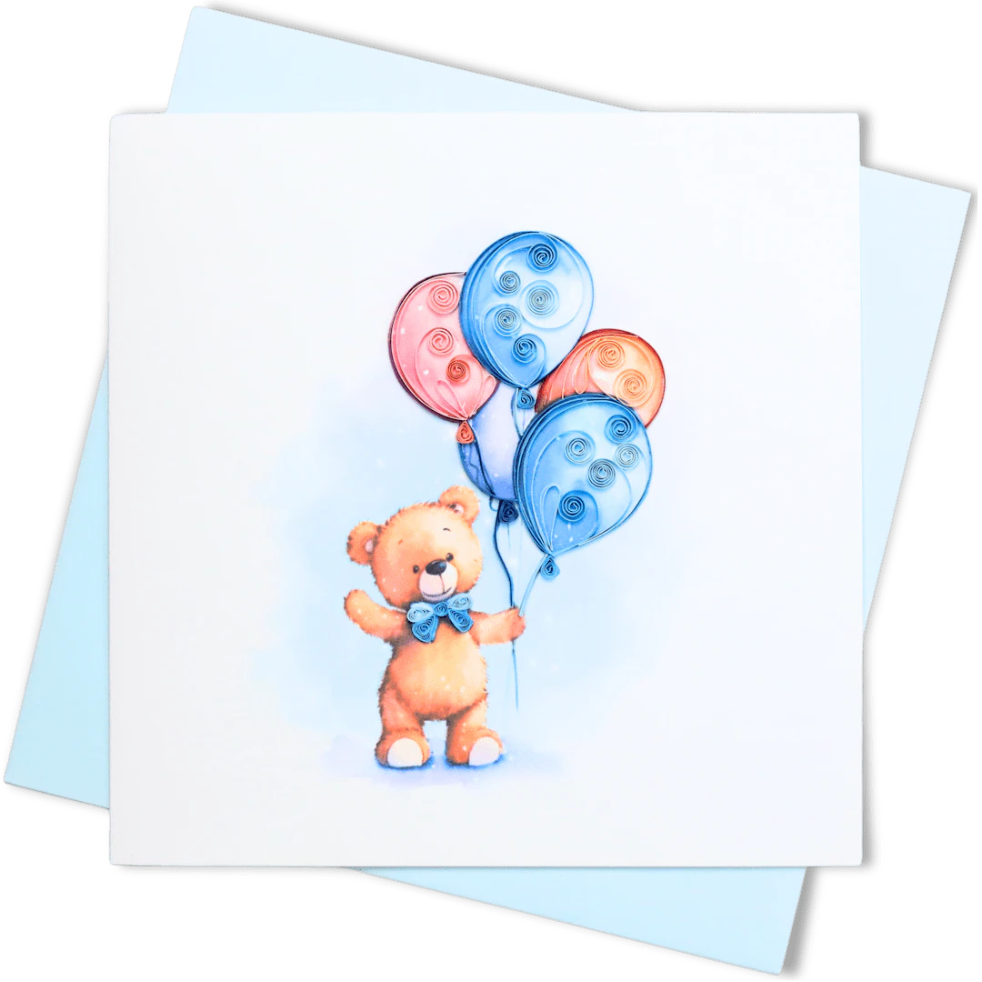 Quilling Teddy Bear With Balloons
