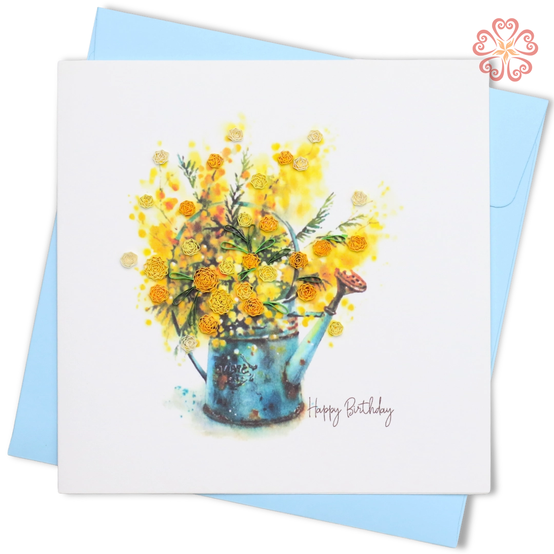 Quilling Yellow Mimosa Bouquet Can