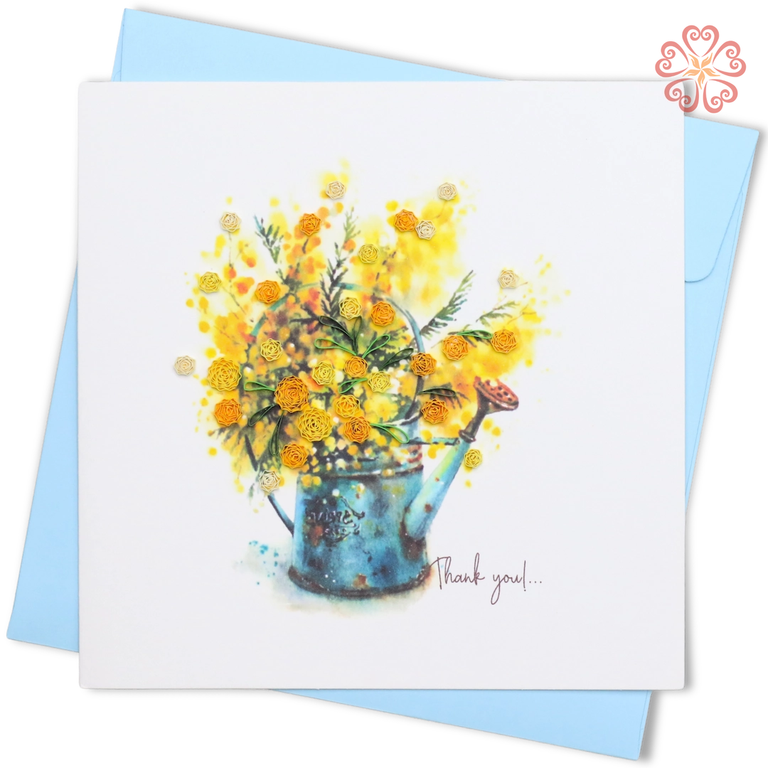 Quilling Yellow Mimosa Bouquet Can