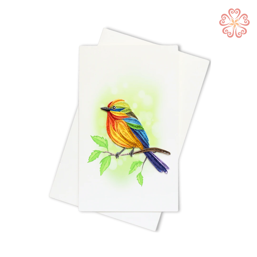 Rainbow Bird Quilling Card