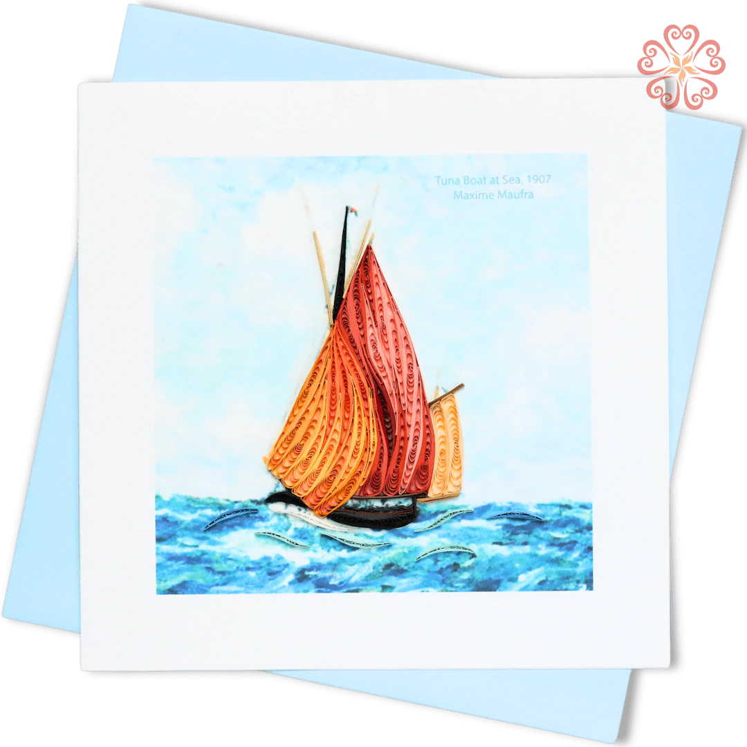 Tuna Boat at Sea Quilling Card