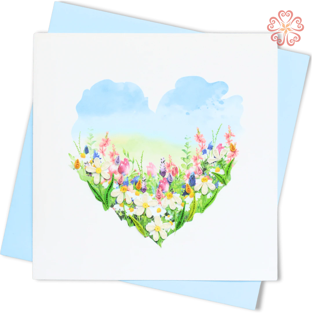 Wildflower Heart Quilling Card