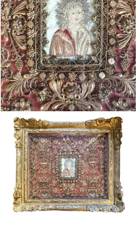 history of quilling -Monastic Devotional Shadowbox Frame (Klosterarbeit)-Central Europe (Germany or Italy) — 18th Century.