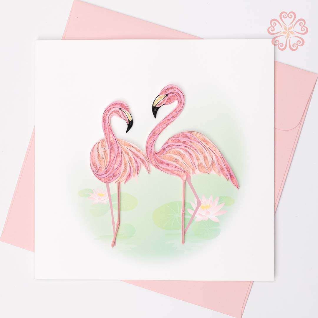 Quilling pink flamingos - Quilling Arts - Viet Net